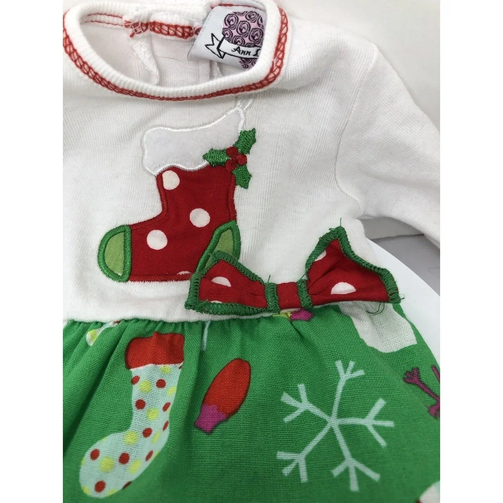 Doll Size Holiday Outfit Top Pants Ruffles Fits 18